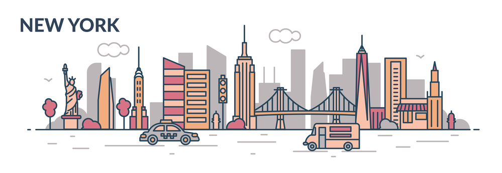 New york skyline New York Merchant Services concept