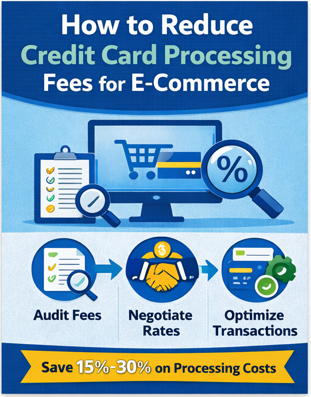Reduce credit card processing fees for ecommerce merchant accounts by auditing rates negotiating processor markup and optimizing transactions