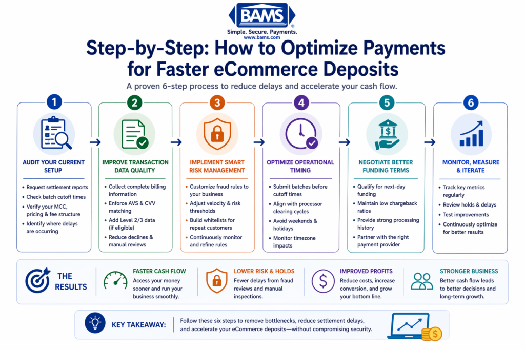 Faster eCommerce Deposits: Payment Optimization Guide