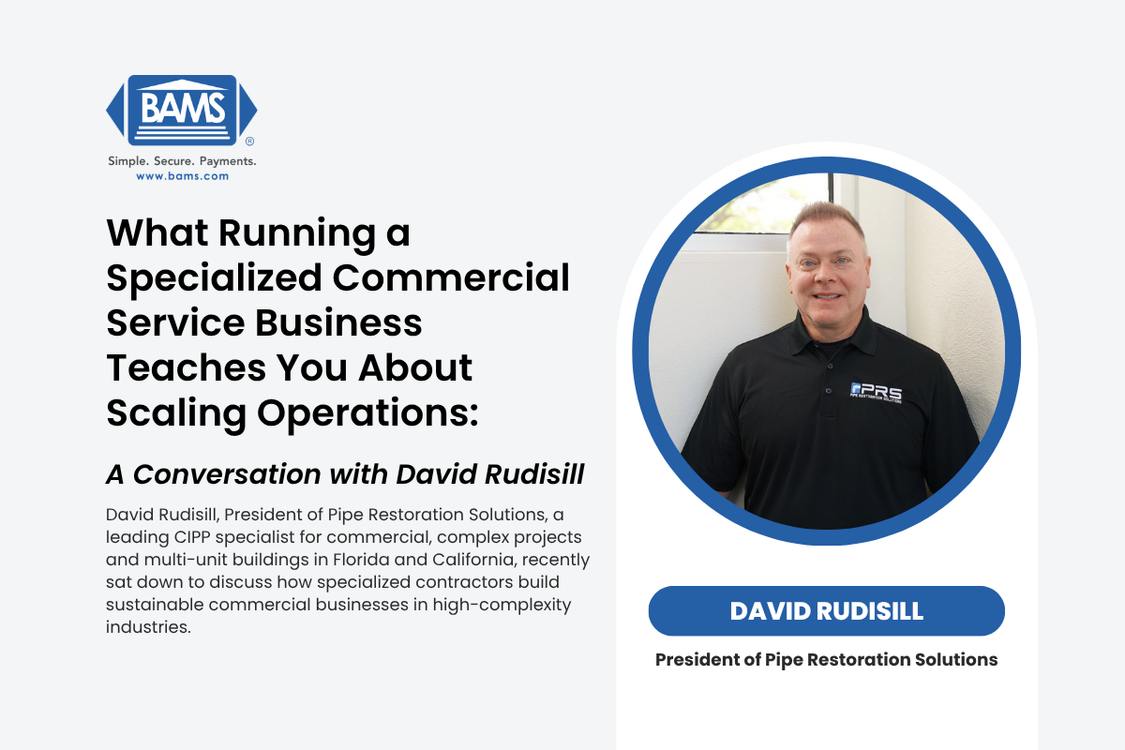 David Rudisill discussing strategies for scaling a specialized commercial service business in high-complexity industries